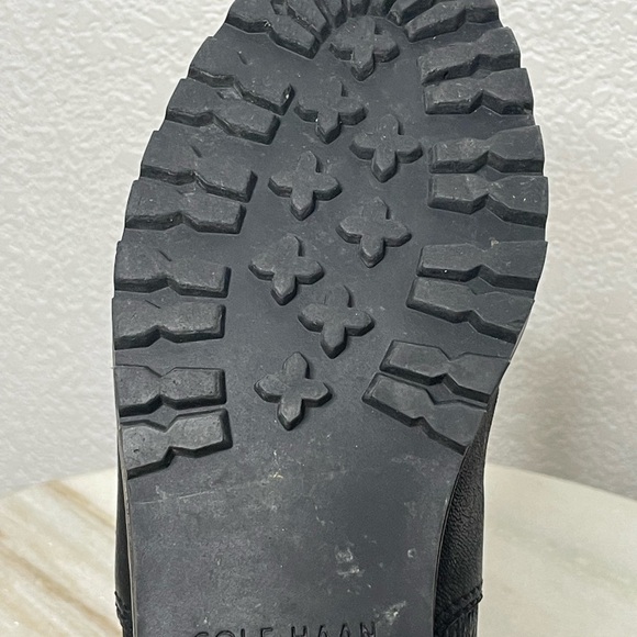 Cole Haan boots moto buckle leather hemlock black sz 8 biker women - Picture 9 of 12